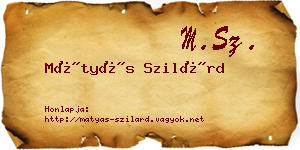 Mátyás Szilárd névjegykártya