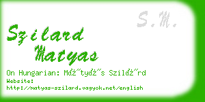 szilard matyas business card